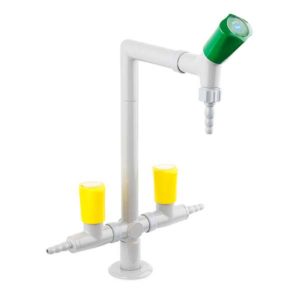 REF 5000/10 Columna con 2 grifos de gas y uno de agua. Montaje en mesa