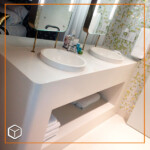Lavamanos en resina acrílica mueble de baño habitaciones Hotel W
