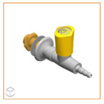 REF 2000/141 Grifo de gas con salida recta. Montaje mural